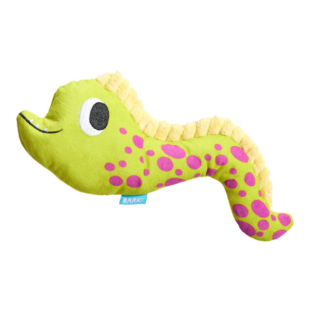 Bark Maury Eel Ocean Pink Green Plush Dog Toy, Medium