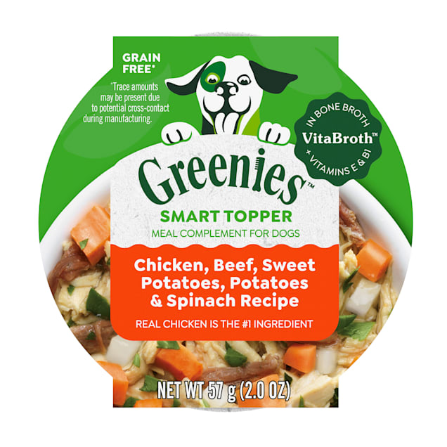 Greenies SMART TOPPER Wet Mix-In Chicken, Beef, Sweet Potatoes, Potatoes & Spinach Recipe for Dogs, 2 oz., Case of 10 - Carousel image #1