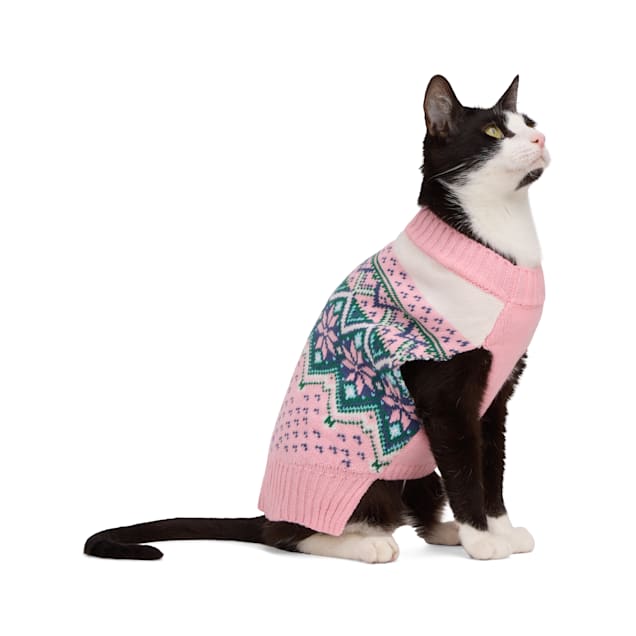 Merry Makings Pink Fair Isle Sweater for Pets XX Small Petco