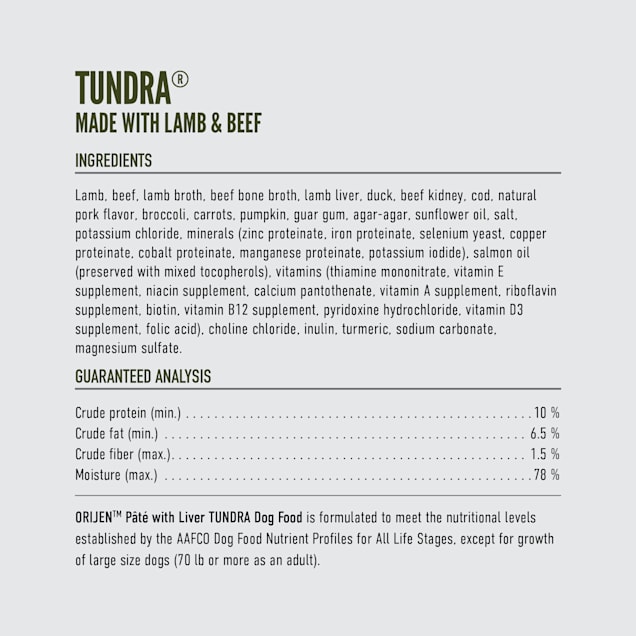 Orijen tundra ingredients clearance