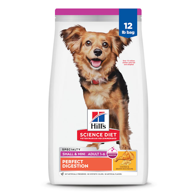 Hill's Science Diet Adult Perfect Digestion Small & Mini Chicken & Brown Rice Recipe Dry Dog Food, 12 lbs. - Carousel image #1