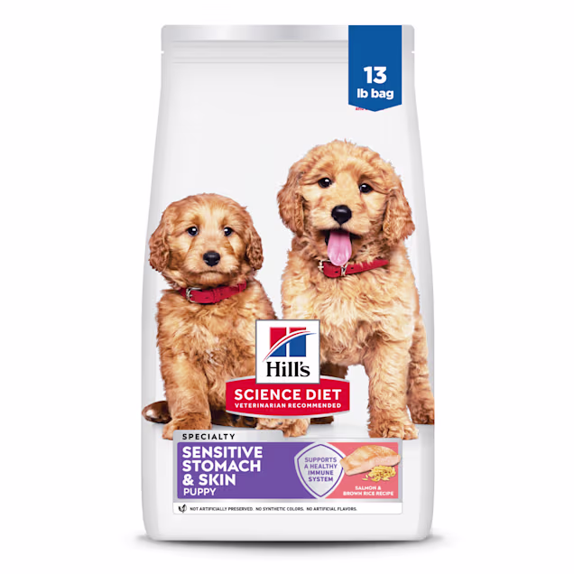 Hill's Science Diet Puppy Sensitive Stomach & Skin Salmon & Brown Rice Recipe Dry Dog Food, 13 lbs. - Carousel image #1