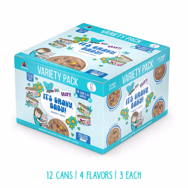 B.F.F. OMG It's Gravy, Baby! Variety Pack Wet Cat Food, 5.5 oz