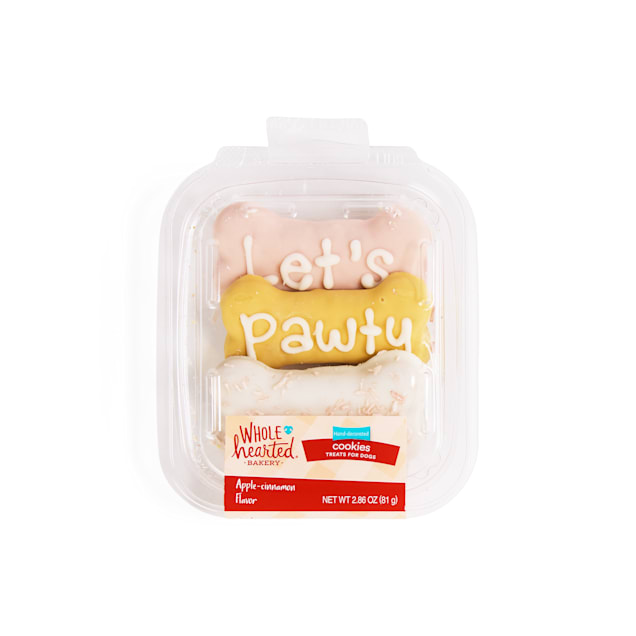 WholeHearted Celebration Bone-Shaped Dog Cookies, 2.86 oz., Pack of 3 - Carousel image #1