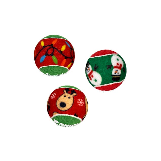 KONG Holiday SqueakAir Balls Dog Toy, Snowman, Small, Pack of 6 - Carousel image #1
