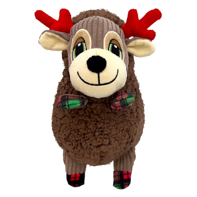 KONG Holiday Sherps Floofs Reindeer Dog Toy, Brown, Medium - Carousel image #1