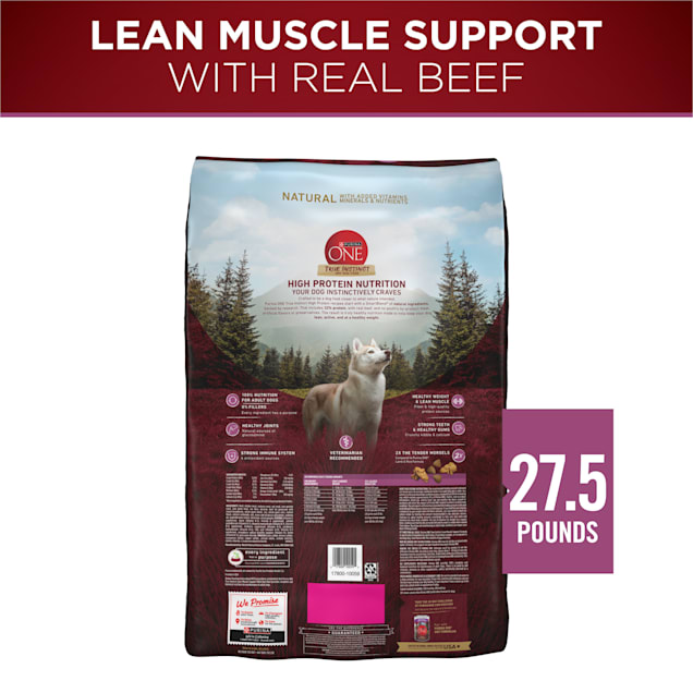 Purina One True Instinct Lean Muscle Support with Real Beef Natural High Protein Dry Dog Food 27.5 lbs. Petco