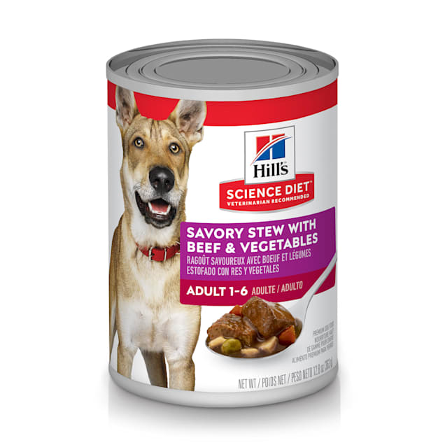 Hill's Science Diet Adult Savory Stew with Beef & Vegetables Canned Dog ...
