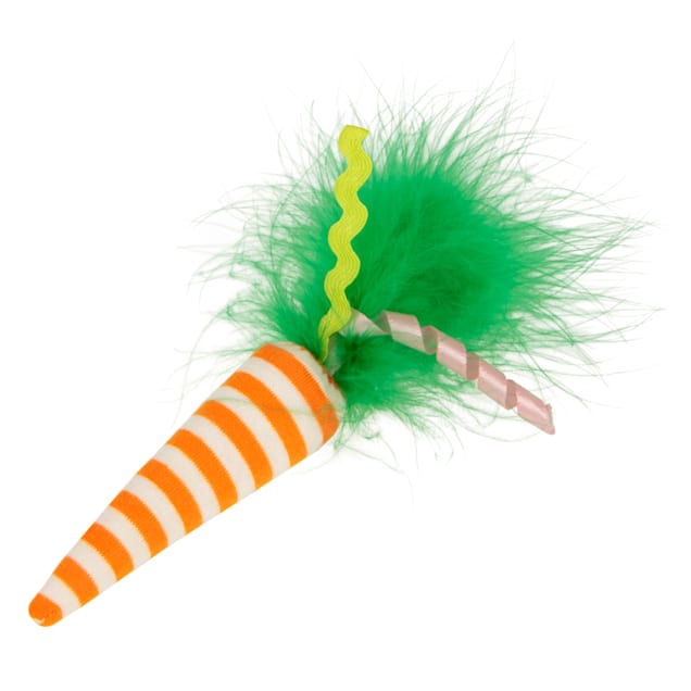 SmartyKat Catnip Carrot Crinkle Plush Cat Toy Small