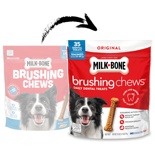 Milk-Bone Brushing Chews Daily Dental Dog Treats - Mini - 25.5 Oz Bag (65 Bones)