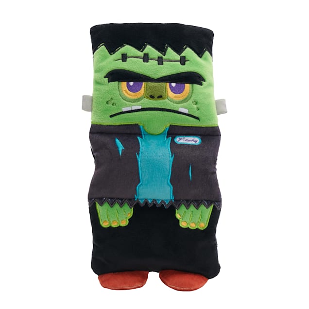 BARK Green/Black Cranky Frankie Halloween Frankenstein Monster Plush Dog Toy, Medium - Carousel image #1