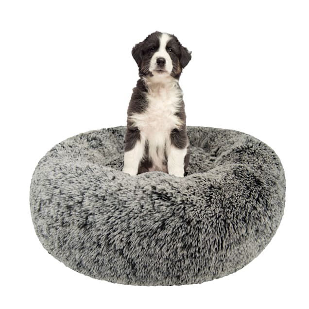 Bessie and Barnie Deluxe Ultra Plush Comfort Snuggle Pet Bed, 23" L X 23" W X 6" H, Midnight Frost - Carousel image #1
