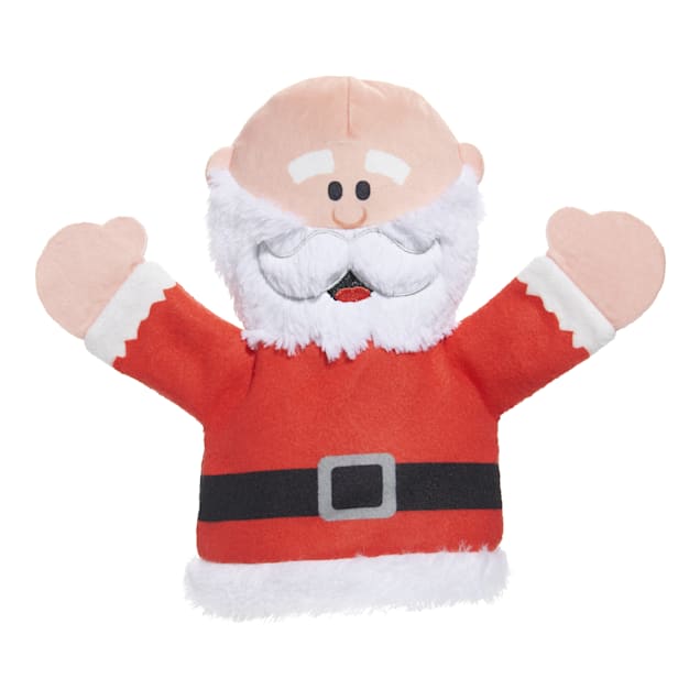 BARK Red/White Ol' Kris Kringle Puppet Christmas Rudolph the Red-Nosed Reindeer Santa Plush Dog Toy, Large - Carousel image #1