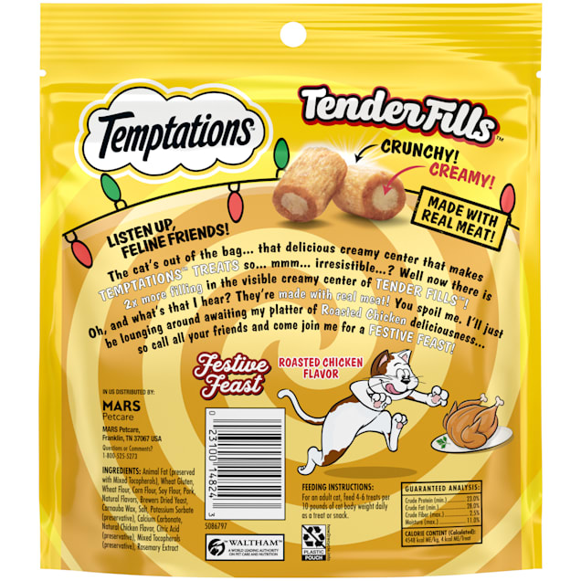 Temptations Tender Fills Festive Feast Roasted Chicken Flavor Cat Treats 11.6 oz. Petco