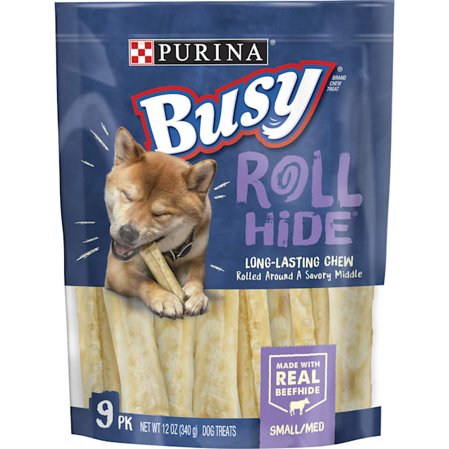 Busy Bone Rawhide Rollhide Small/Medium Breed Dog Bones, 12 oz. - Carousel image #1