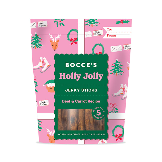 Bocce's Bakery Holly Jolly Jerky Sticks Dog Treats, 4 oz. - Carousel image #1