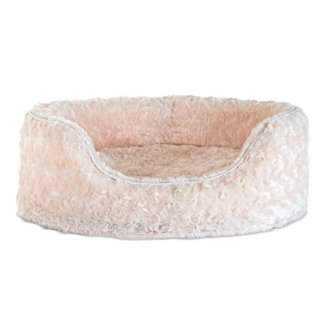 Furhaven Oval Ultra Plush Pet Bed Cream Small