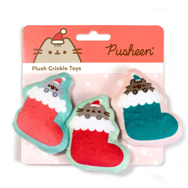 Pusheen Holiday Fire Place Crinkle Kicker Cat Toy - Carousel image #1
