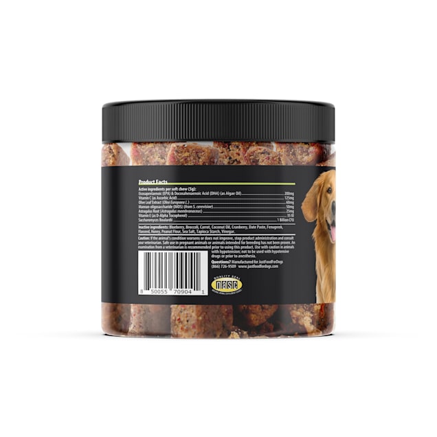 JustFoodForDogs Skin Allergy Aid Health Supplement Soft Chews 7.9 oz. Count of 45 Petco