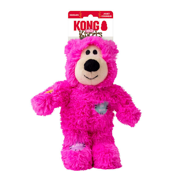KONG Pink Valentines Wild Knots Bear Dog Toy, Medium | Petco