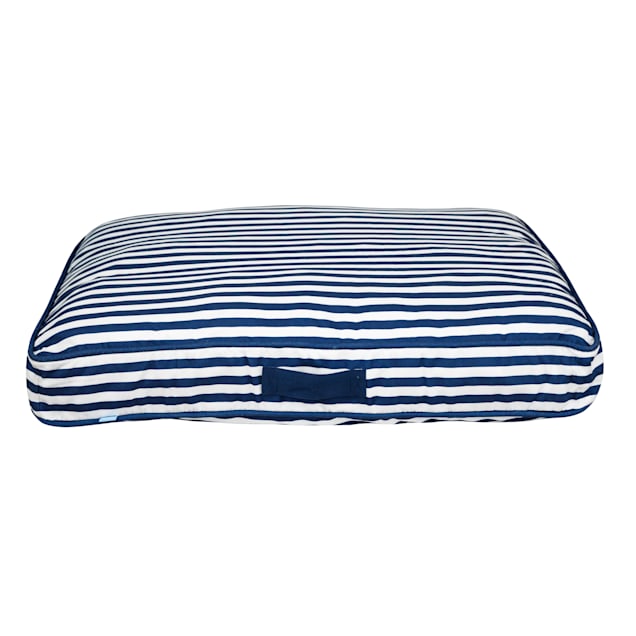 Draper James Striped Pillow Pet Bed, 40" L X 30" W X 5" H, Blue - Carousel image #1