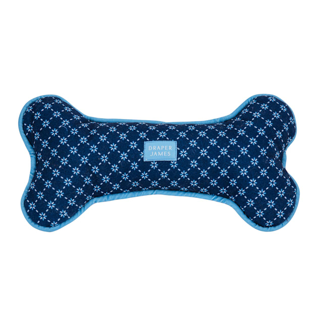 Draper James Navy Floral Trellis Print Bone Plush Dog Toy - Carousel image #1