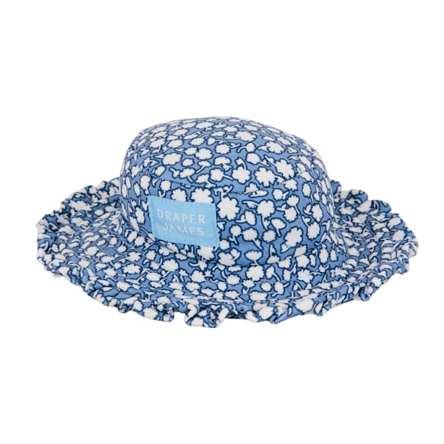 Draper James Ruffle Brim Garden Bucket Hat for Dogs, X-Small/Small, Blue - Carousel image #1