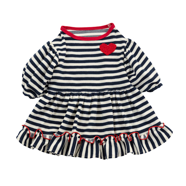 Draper James Striped Heart Dog Dress, X-Small, Black - Carousel image #1