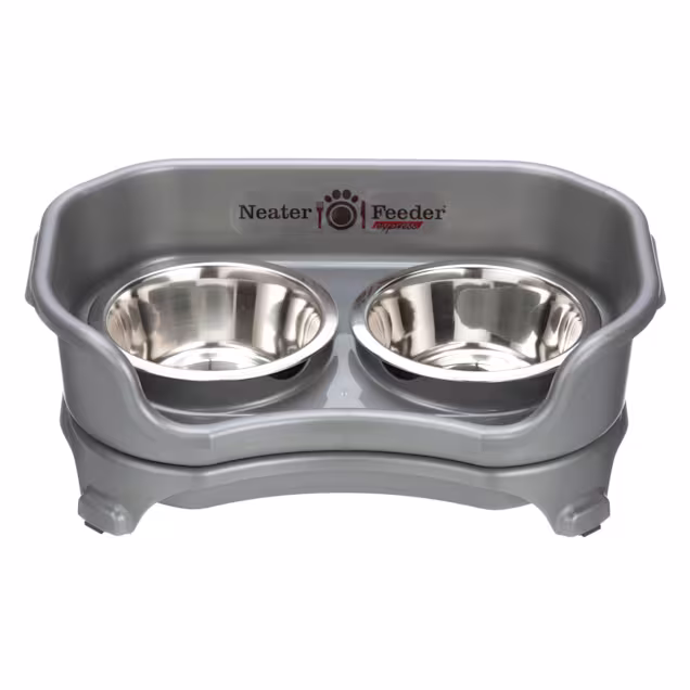 Neater Feeder Express Mess-Proof Dog Bowls, Gunmetal Grey, Small - Carousel image #1