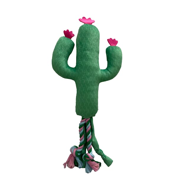 Bark-A-Boo Plush Green Cactus Tails Dog Toy, Medium - Carousel image #1