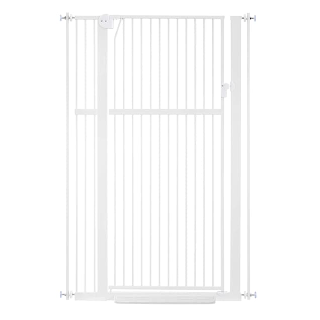 UniPaws 56"H Tall Dog Gate, Pressure Mounted Gate for Doorway, 31"- 37" W X 56" H, White - Carousel image #1