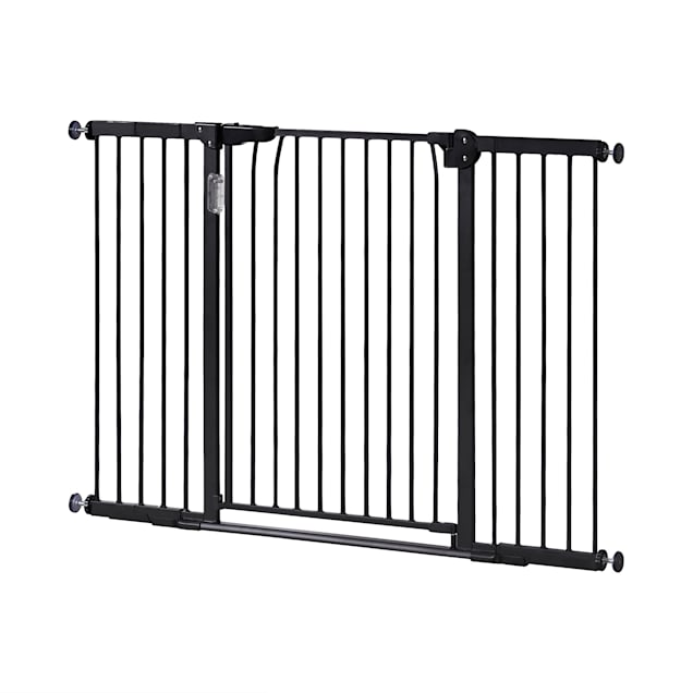 UniPaws Dog Gate with Sensor Light, Black, 27"- 45" W X 30" H - Carousel image #1