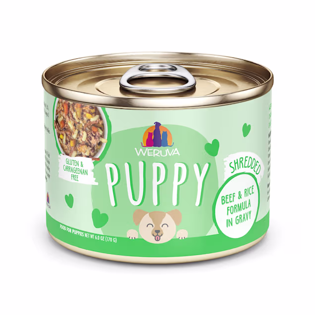 Weruva Puppy Beef & Rice Formula in Gravy Wet Dog Food, 6 oz., Case of 8 - Carousel image #1