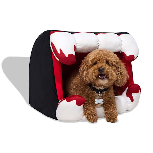 Petco Halloween Vampire Fangs Hooded Pet Bed, 17" L x 20" H x 15" D, Medium - Carousel image #1