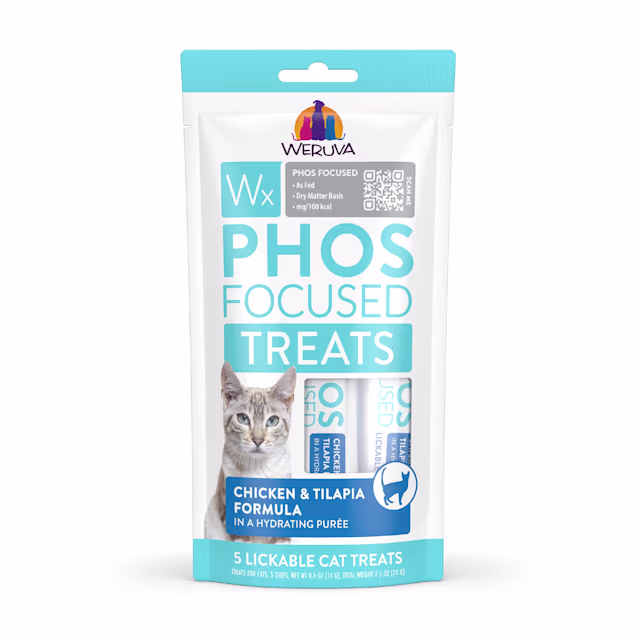 Weruva Wx Phos Focused Chicken & Tilapia Formula Lickable Cat Treats, 0.5 oz., Count of 5 - Carousel image #1