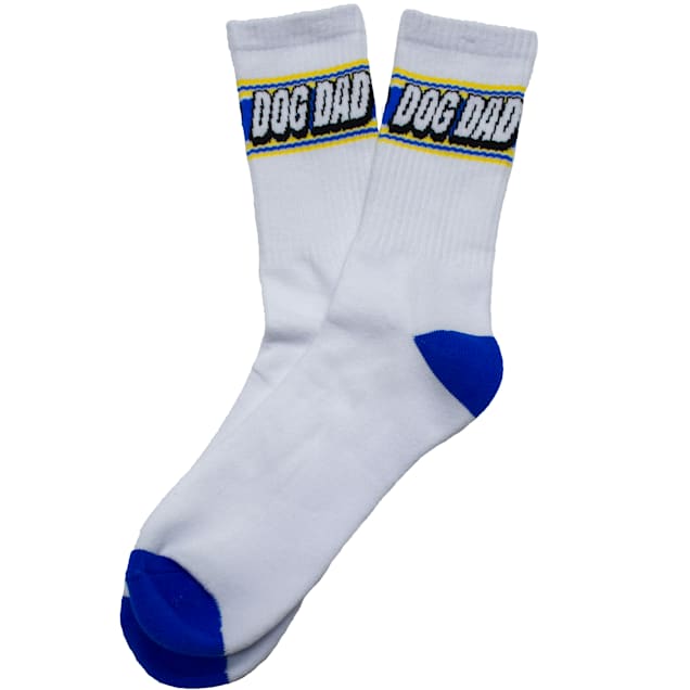 Zanden Dog Dad Crew Socks, Small/Medium, White - Carousel image #1