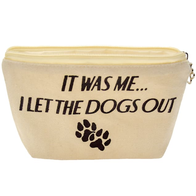 Zanden I Let The Dogs Out Natural Zip Pouch - Carousel image #1