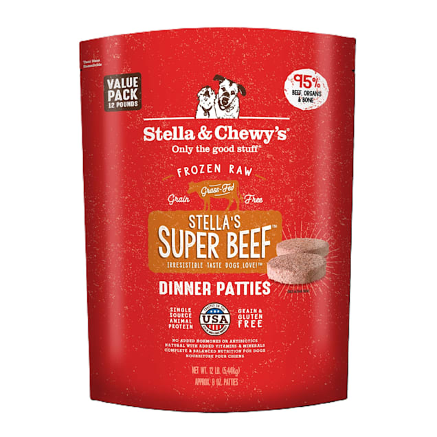 Stella & Chewy's Frozen Stella's Super Beef Patties Dog Food, 12 lbs. - Carousel image #1