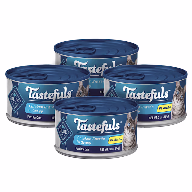 Blue Buffalo Tastefuls Flaked Style, Chicken in Gravy Entree Natural Wet Cat Food, 3 oz., Count of 4 - Carousel image #1