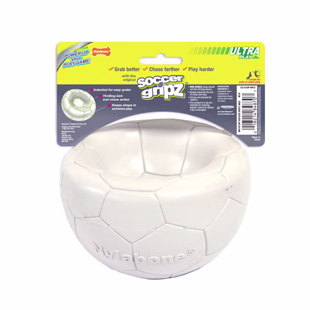 Nylabone Power Play Gripz Dog Soccer Ball Dog Toy, Medium | Petco