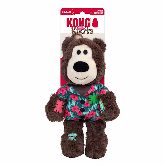 KONG Wild Knots Bear Tropical Shirt Dog Toy, Medium/Large - Carousel image #1