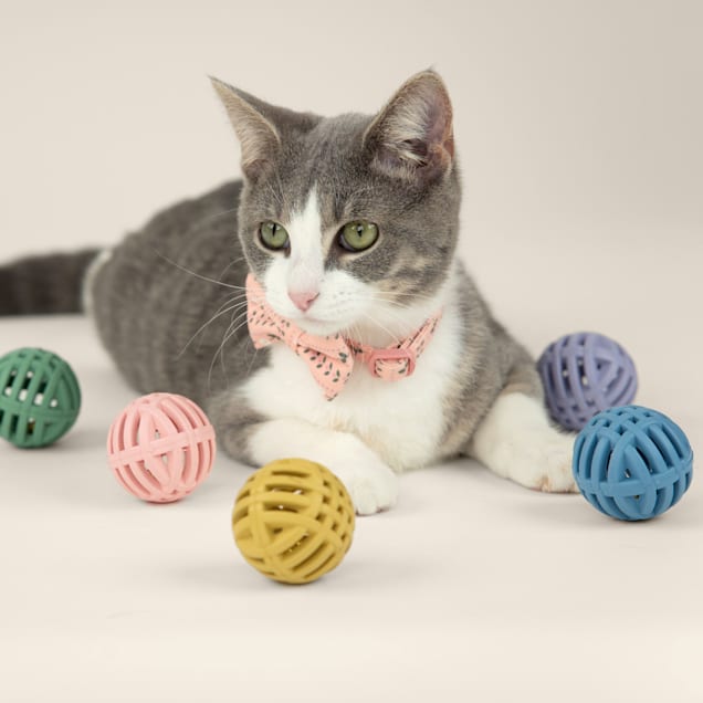 Harry Barker Pastel Rubber Ball Cat Toy, Small, Pack of 5