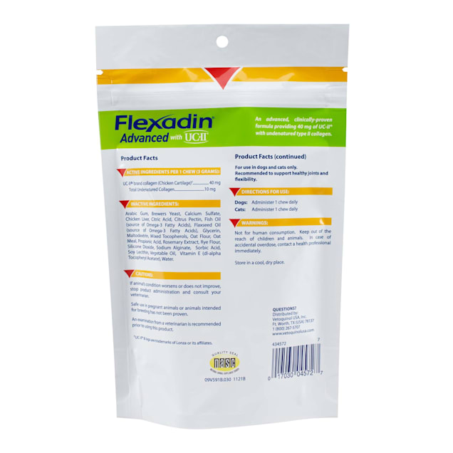 Flexadin Advanced 30粒×3袋(賞味期限:2026/10) Vetoquinol Flexadin Advanced Hip & Joint Supplement with UC-II