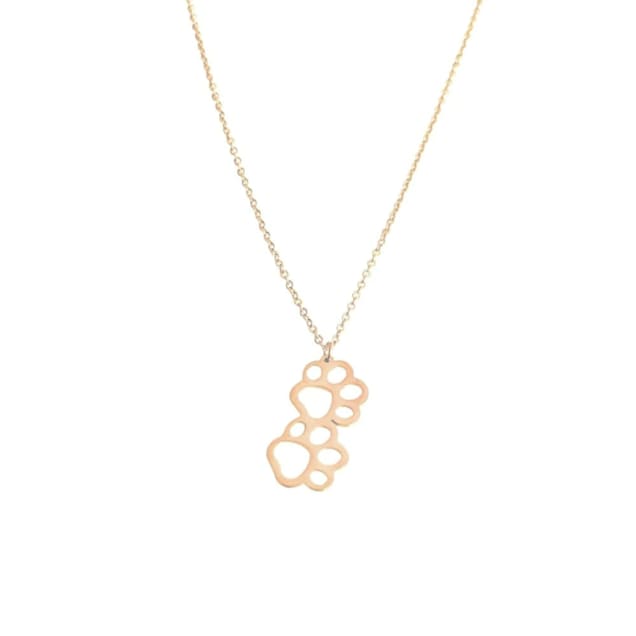 Hollywood Sensation FurEver Paw Print Pendant Necklace, Gold - Carousel image #1