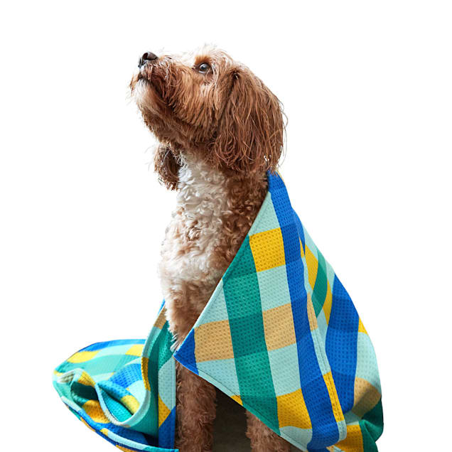 Dock & Bay Puppy Plaid Quick-Dry Dog Towel - Carousel image #1