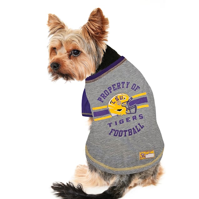 Pets First NCAA Gradient Dog Tee, LSU Tigers, X-Small - Carousel image #1