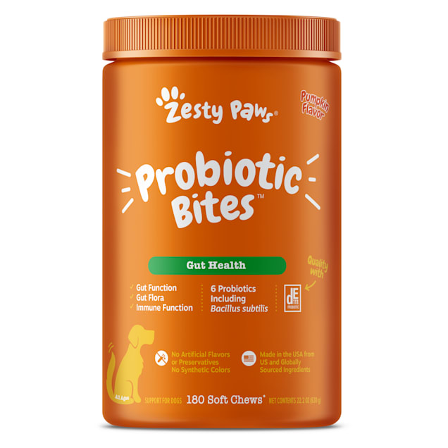 Zesty Paws Pumpkin Probiotic Bites for Dogs, 22.2 oz., Count of 180 - Carousel image #1