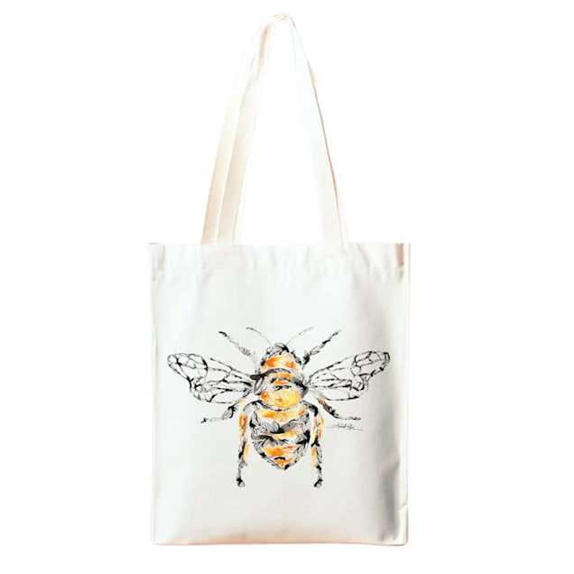 Amanda Klein Co. Honeybee Tote Bag Made from Recycled Plastic Water Bottles - Carousel image #1