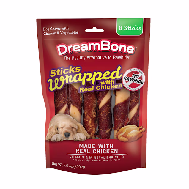 DreamBone Chicken-Wrapped Rawhide-Free Chews for Dogs, 7 oz., Count of 8 - Carousel image #1
