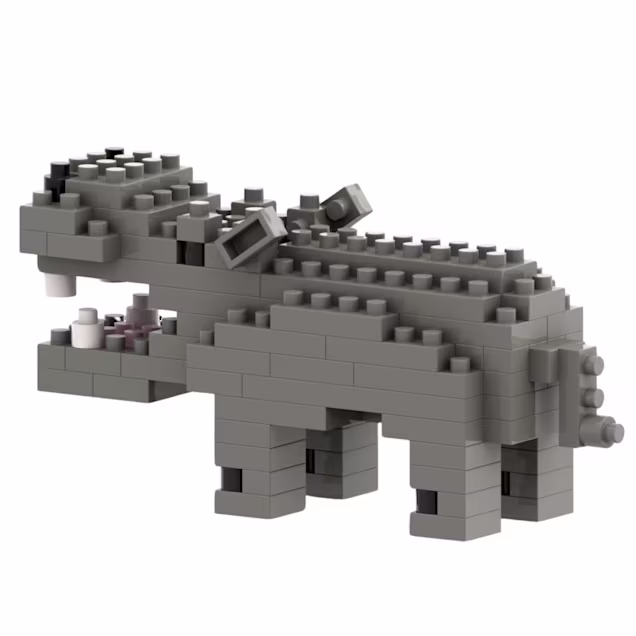 Toysmith Brixies Hippo Brick Building Toy - Carousel image #1